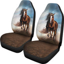 Beautiful Painting Of Horse Riding Car Seat Covers (Set Of 2)