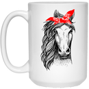 Horse Coffee Mug Beautiful Horses With Her Red Headband For Women Day Gifts 11oz - 15oz White Mug CustomCat