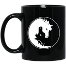 Horse Coffee Mug Couple Black White Ying Yang Horse Shape Lovers 11oz - 15oz Black Mug CustomCat