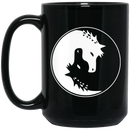 Horse Coffee Mug Couple Black White Ying Yang Horse Shape Lovers 11oz - 15oz Black Mug CustomCat