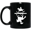 Horse Coffee Mug Couple Black White Yingyang Horse Girl Rocking Horse Riding Kids 11oz - 15oz Black Mug