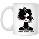 Horse Coffee Mug Crazy Horse Lady 11oz - 15oz White Mug CustomCat