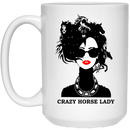Horse Coffee Mug Crazy Horse Lady 11oz - 15oz White Mug CustomCat