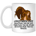 Horse Coffee Mug Crazy Horse Lady Knows More Than She Says 11oz - 15oz White Mug CustomCat