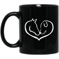 Horse Coffee Mug Easily Ditracted By Horse And Dog Heart Love 11oz - 15oz Black Mug CustomCat