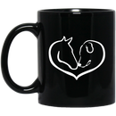 Horse Coffee Mug Easily Ditracted By Horse And Dog Heart Love 11oz - 15oz Black Mug CustomCat