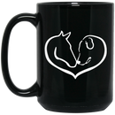 Horse Coffee Mug Easily Ditracted By Horse And Dog Heart Love 11oz - 15oz Black Mug CustomCat