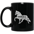 Horse Coffee Mug Flowers Plants Made A Horse Shaper Life Is Better With Horse Around 11oz - 15oz Black Mug CustomCat