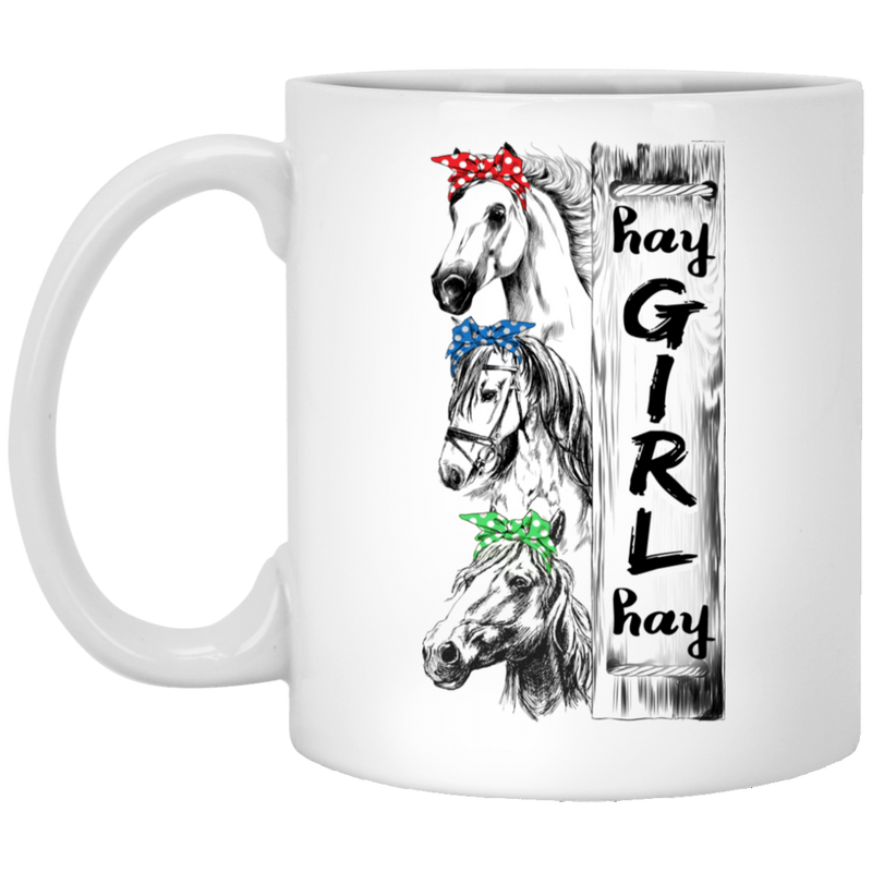 Horse Coffee Mug Hay Girl Hay Hippie 11oz - 15oz White Mug CustomCat