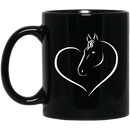 Horse Coffee Mug Heart Horse 11oz - 15oz Black Mug CustomCat
