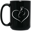 Horse Coffee Mug Heart Horse 11oz - 15oz Black Mug CustomCat