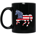 Horse Coffee Mug Horse 4th Of July American Gift Flag For Men Women 11oz - 15oz Black Mug CustomCat