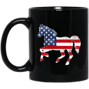Horse Coffee Mug Horse 4th Of July American Gift Flag For Men Women 11oz - 15oz Black Mug CustomCat