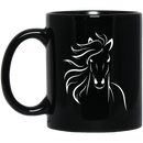 Horse Coffee Mug Horse Head Art 11oz - 15oz Black Mug CustomCat