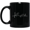 Horse Coffee Mug Horse Heartbeat Hoodie Equine Equestrian Lover Heart 11oz - 15oz Black Mug CustomCat