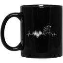 Horse Coffee Mug Horse Heartbeat Hoodie Equine Equestrian Lover Heart 11oz - 15oz Black Mug CustomCat