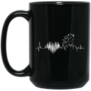 Horse Coffee Mug Horse Heartbeat Hoodie Equine Equestrian Lover Heart 11oz - 15oz Black Mug CustomCat