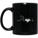 Horse Coffee Mug Horse Heartbeat Hoodie Equine Equestrian Lover Heart 11oz - 15oz Black Mug