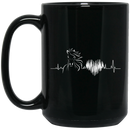 Horse Coffee Mug Horse Heartbeat Hoodie Equine Equestrian Lover Heart 11oz - 15oz Black Mug