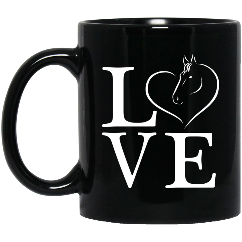 Horse Coffee Mug Horse Love 11oz - 15oz Black Mug CustomCat