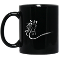 Horse Coffee Mug Horse Lovers Art 11oz - 15oz Black Mug CustomCat