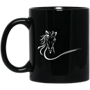 Horse Coffee Mug Horse Lovers Art 11oz - 15oz Black Mug CustomCat