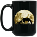 Horse Coffee Mug Horse Mom Under Moon 11oz - 15oz Black Mug CustomCat