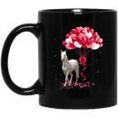 Horse Coffee Mug Horse Valentine Heart Balloons 11oz - 15oz Black Mug CustomCat