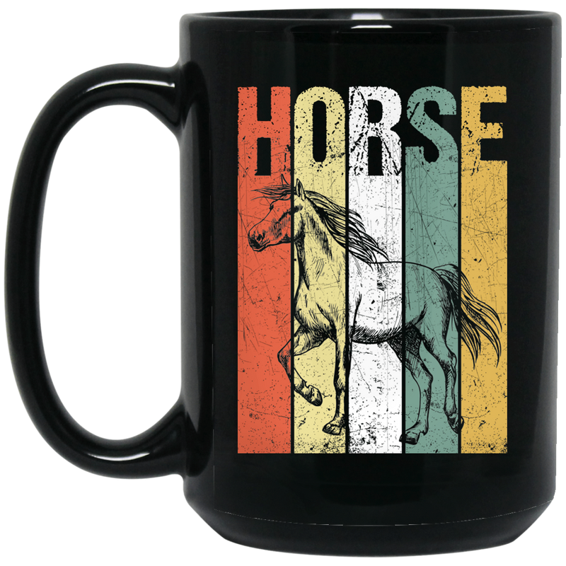 Horse Coffee Mug Horse Vintage Lovers Funny 11oz - 15oz Black Mug