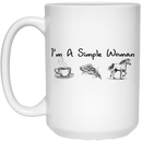 Horse Coffee Mug I'm a Simple Woman Coffee Pizza Horse 11oz - 15oz White Mug CustomCat
