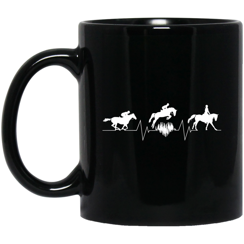 Horse Coffee Mug My Heart Beat 11oz - 15oz Black Mug CustomCat