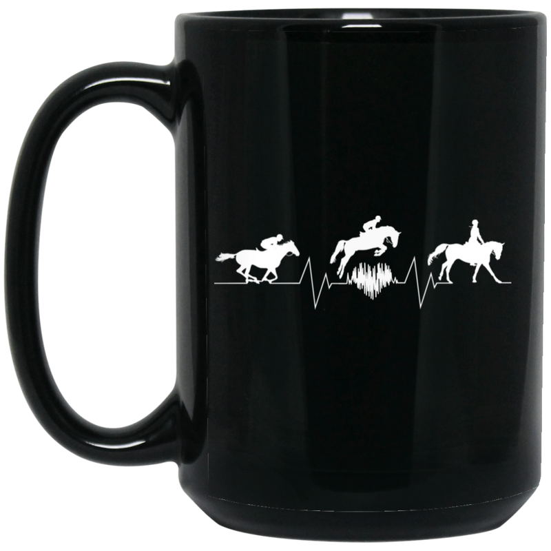 Horse Coffee Mug My Heart Beat 11oz - 15oz Black Mug CustomCat