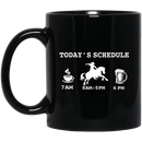 Horse Coffee Mug Today's Schedule Coffee Racing Horse Drinking Beer 11oz - 15oz Black Mug CustomCat