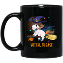 Horse Coffee Mug Witch Horse Is Riding A Broom For Halloween Holiday Gifts 11oz - 15oz Black Mug CustomCat
