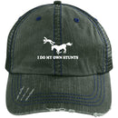 Horse - I Do My Own Stunts Distressed Unstructured Trucker Cap CustomCat
