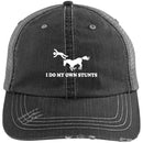 Horse - I Do My Own Stunts Distressed Unstructured Trucker Cap CustomCat