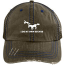 Horse - I Do My Own Stunts Distressed Unstructured Trucker Cap CustomCat