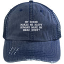 Horse - My Horse Makes Me Happy Humans Make Me Head Hurt Distressed Unstructured Trucker Cap CustomCat