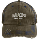 Horse - My Horse Makes Me Happy Humans Make Me Head Hurt Distressed Unstructured Trucker Cap CustomCat