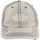 Horse - My Horse Makes Me Happy Humans Make Me Head Hurt Distressed Unstructured Trucker Cap CustomCat