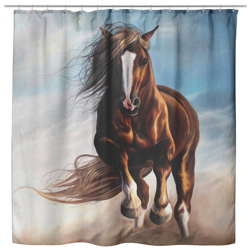 Horse Shower Curtains Beautiful Painting Of Horse Riding Shower Curtains For Bathroom Decor