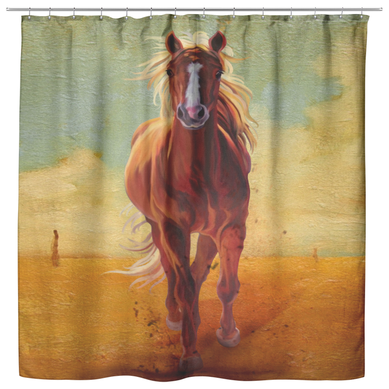 Horse Shower Curtains Vintage Horse Oil Painting Shower Curtains For Bathroom Decor