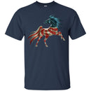 Horse T-Shirt America Flag Horse Shape Tee Gifts Tee Shirt CustomCat