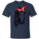 Horse T-Shirt Beautiful Horses With Her Red Headband For Women Day Gifts Tee Shirt CustomCat