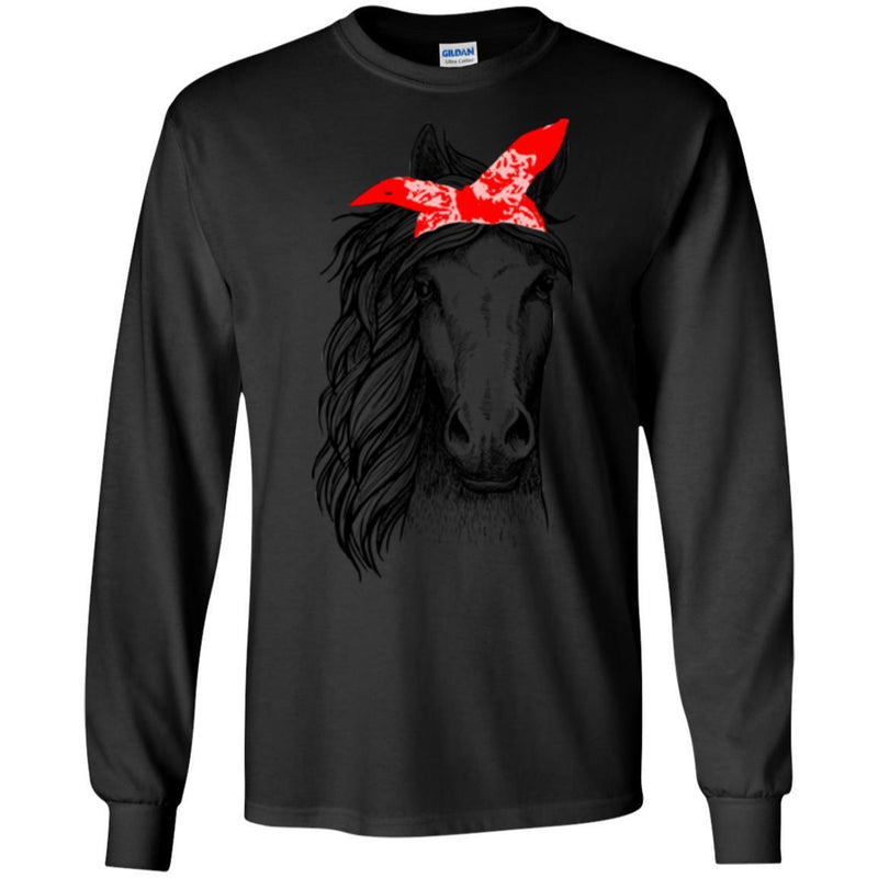 Horse T-Shirt Beautiful Horses With Her Red Headband For Women Day Gifts Tee Shirt CustomCat