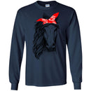 Horse T-Shirt Beautiful Horses With Her Red Headband For Women Day Gifts Tee Shirt CustomCat
