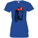 Horse T-Shirt Beautiful Horses With Her Red Headband For Women Day Gifts Tee Shirt CustomCat