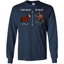 Horse T-Shirt Difference Of Your Horse And My Horse Is That Mine Is Cooler Than Yours Tee Shirt CustomCat