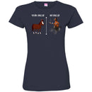 Horse T-Shirt Difference Of Your Horse And My Horse Is That Mine Is Cooler Than Yours Tee Shirt CustomCat