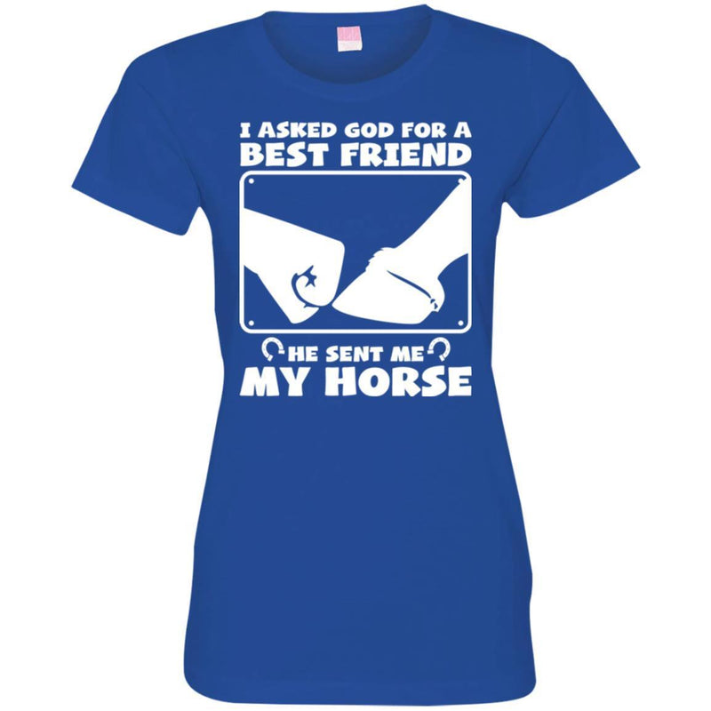Horse T-Shirt High Five For Friendship I Asked God For A Bestfriend He Sent Me My Horse Tee Shirt CustomCat